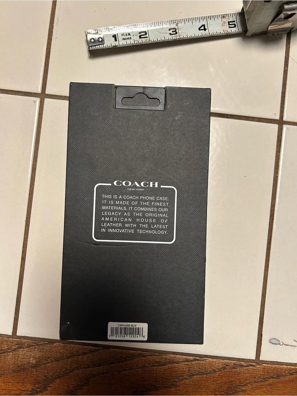 COACH Black Leather Slim Wrap Phone Case